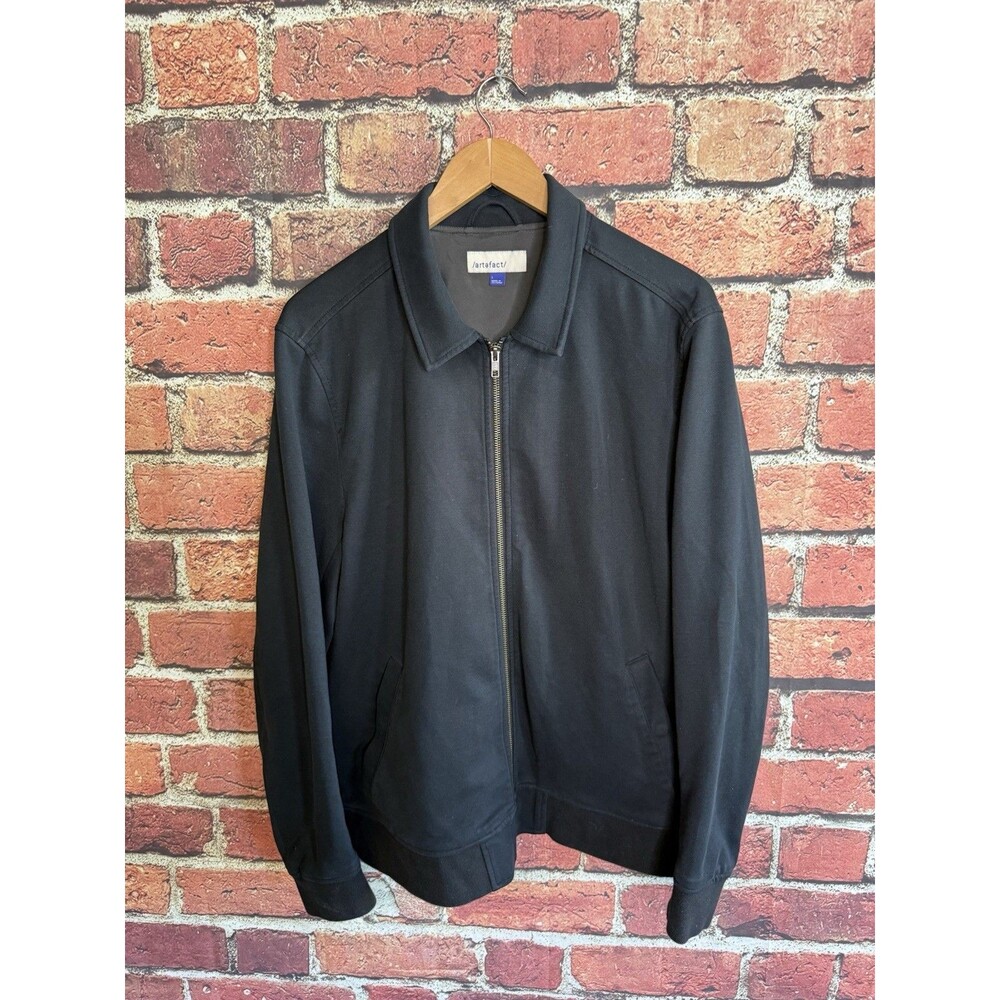 Artefact Mens Black Full Zip Long Sleeve Mock Neck Jacket Size Large
